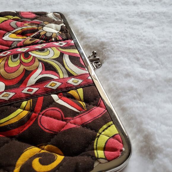 Vera Bradley Double Kiss Lock Wallet Clutch in Paccini Pattern Read Description - Picture 7 of 7